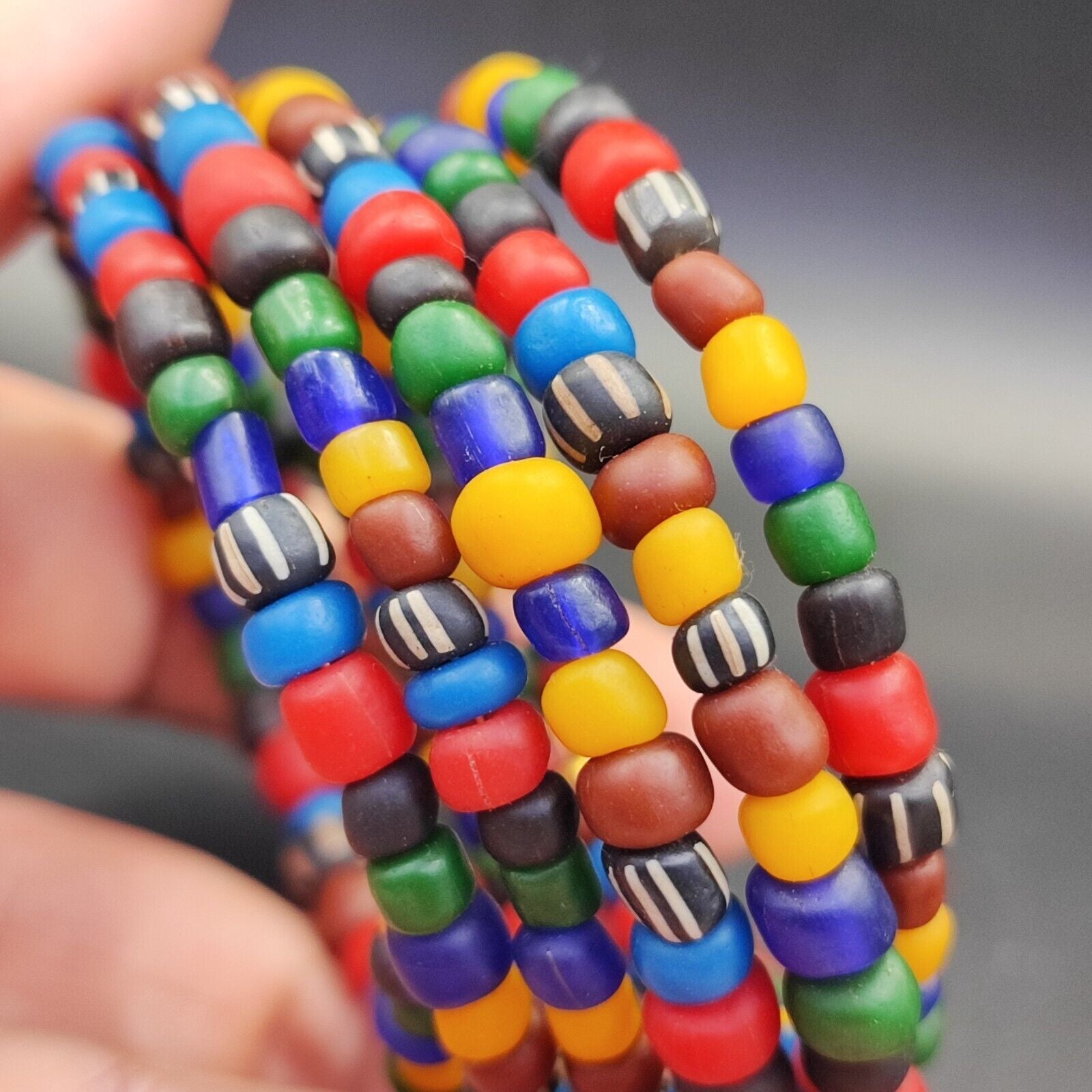 Vintage Glass Beads antique style Glass Beads Multilayer Bracelet #BR-22