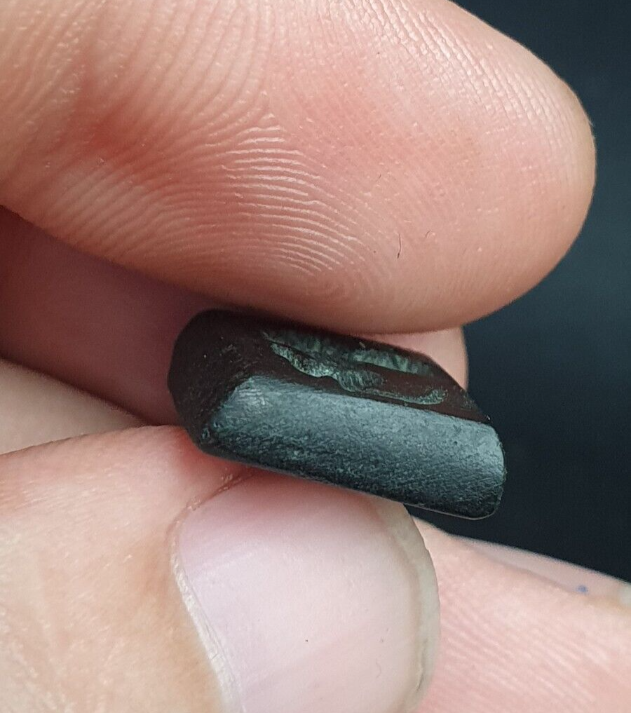 Ancient Antique Middle Eastern Dark green jade Stone Stamp Seal Animal