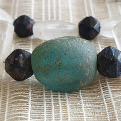 Vintage Crystal old beads Himalayan Crystal and Old Roman Glass Beads Necklace