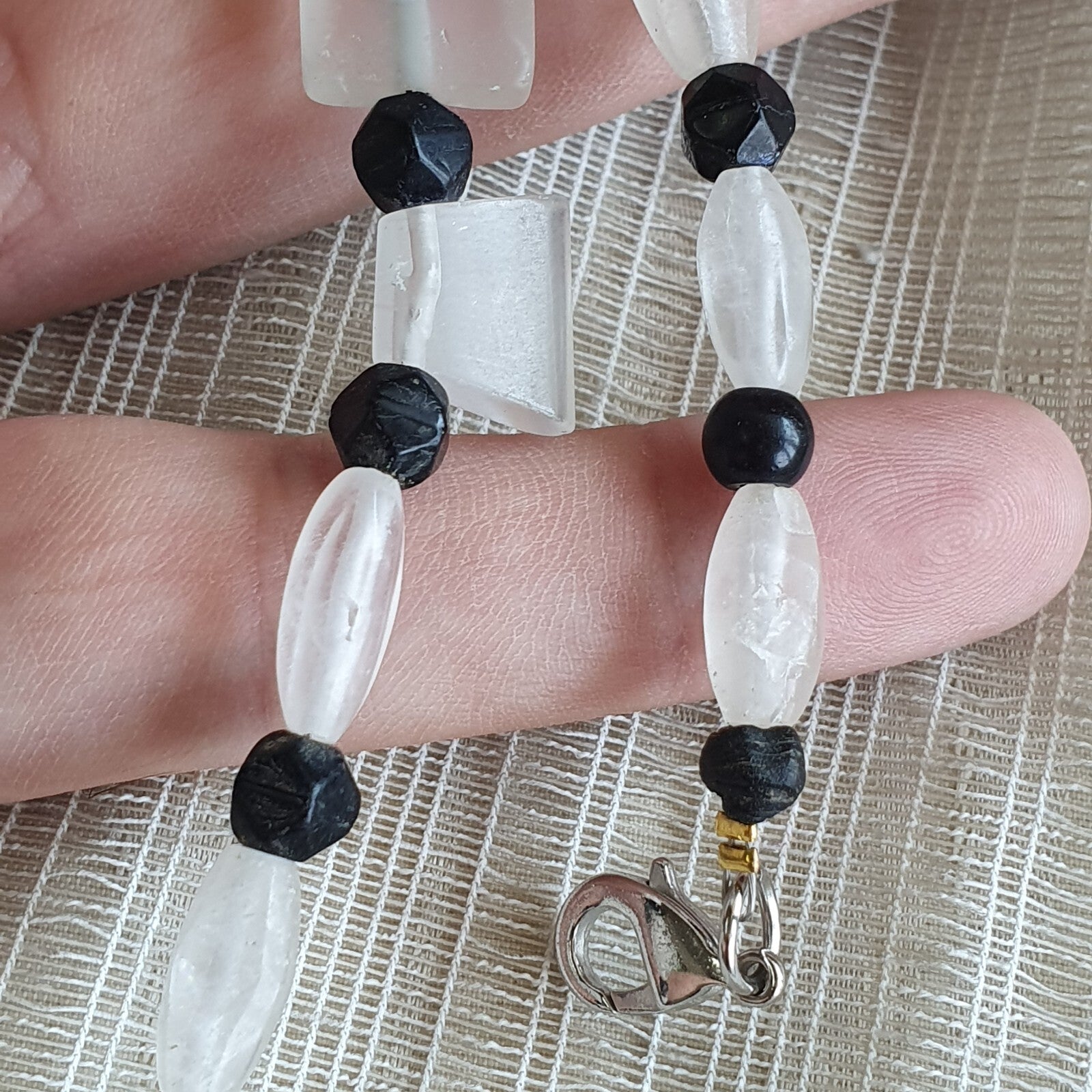 Vintage Crystal old beads Himalayan Crystal and Old Roman Glass Beads Necklace