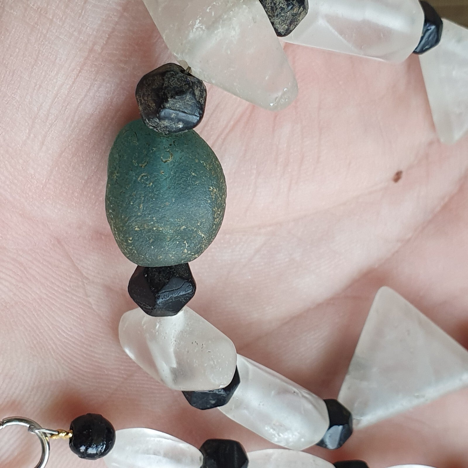 Vintage Crystal old beads Himalayan Crystal and Old Roman Glass Beads Necklace