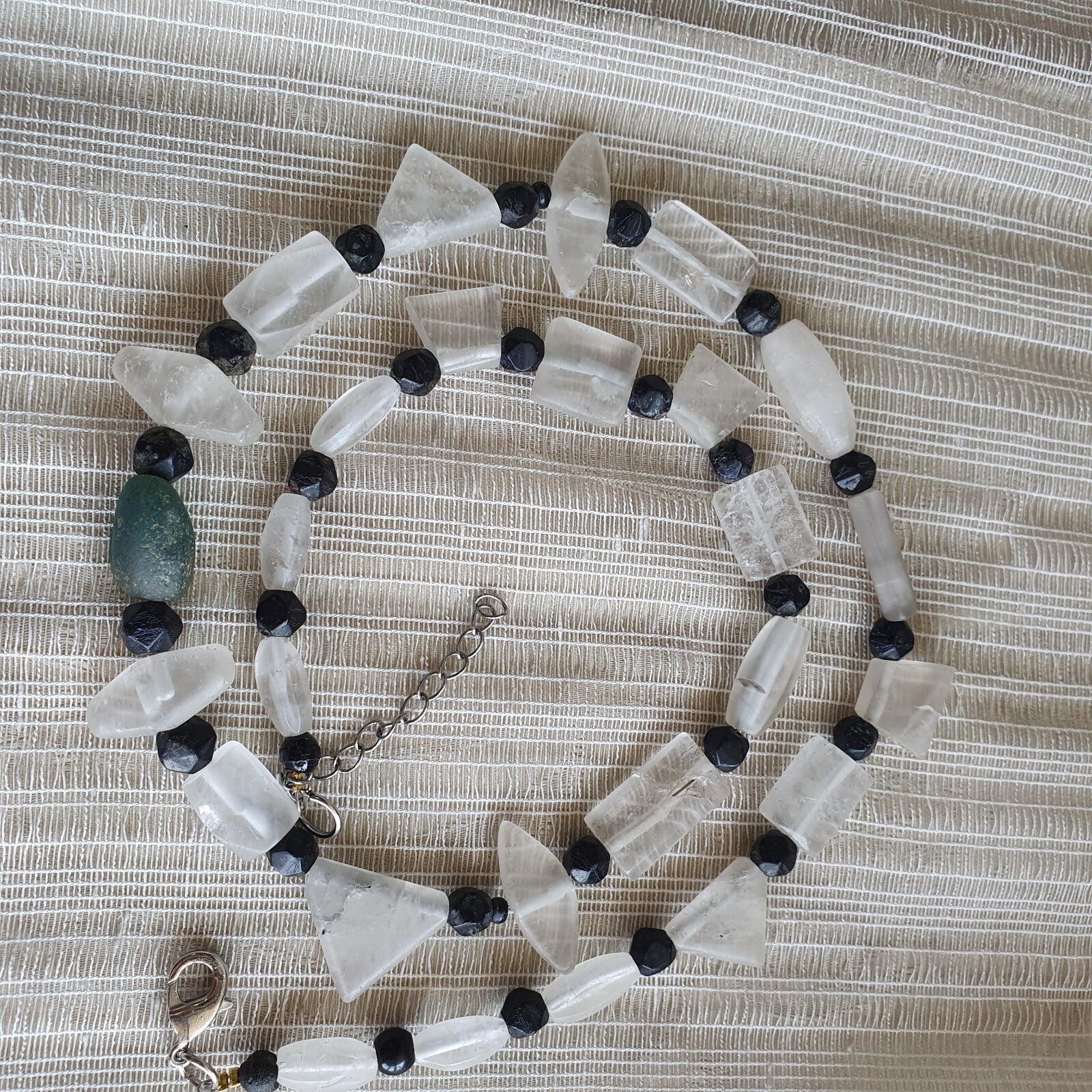 Vintage Crystal old beads Himalayan Crystal and Old Roman Glass Beads Necklace