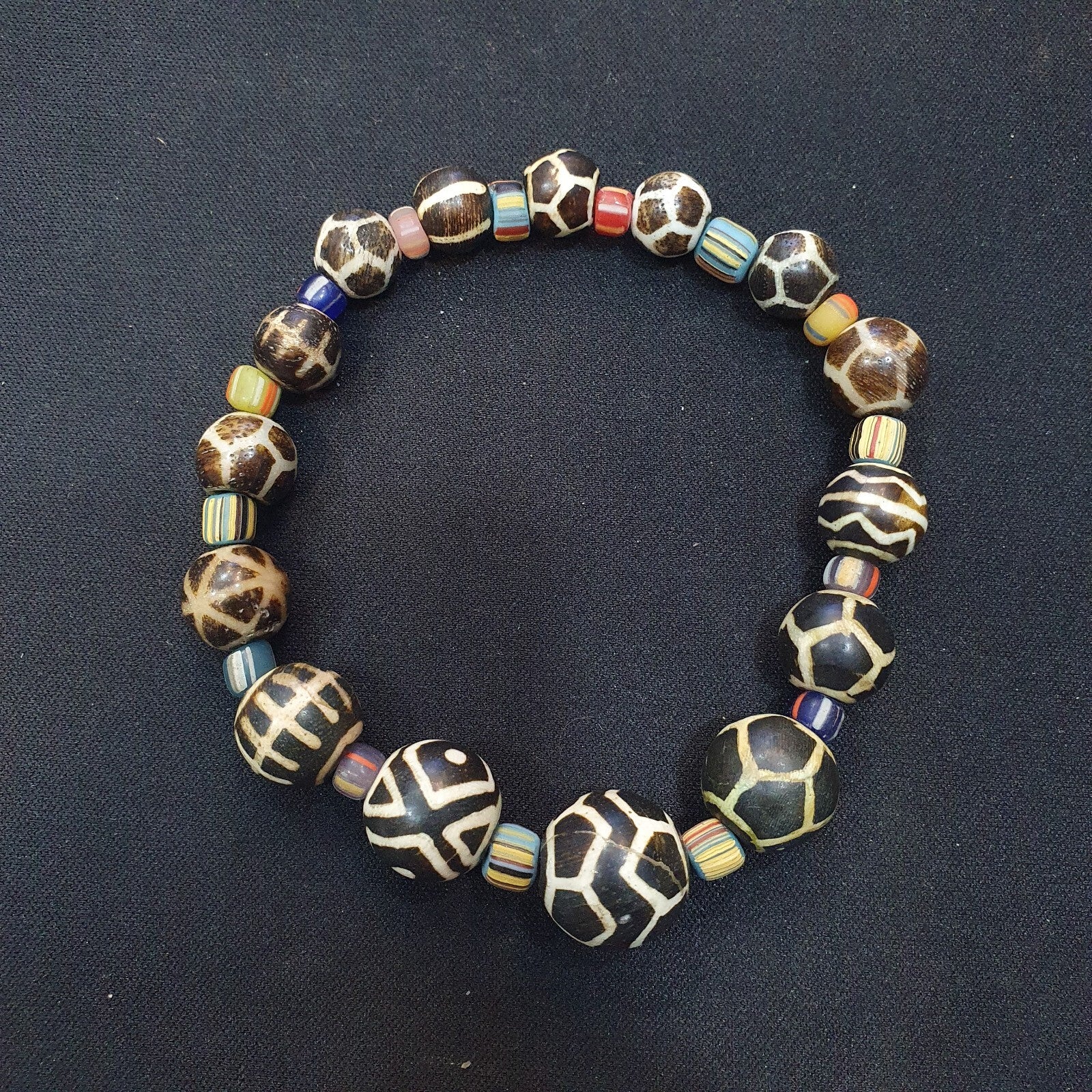 South Asian Old Pumtek pyu beads petrified Wood Stone beads Bracelet