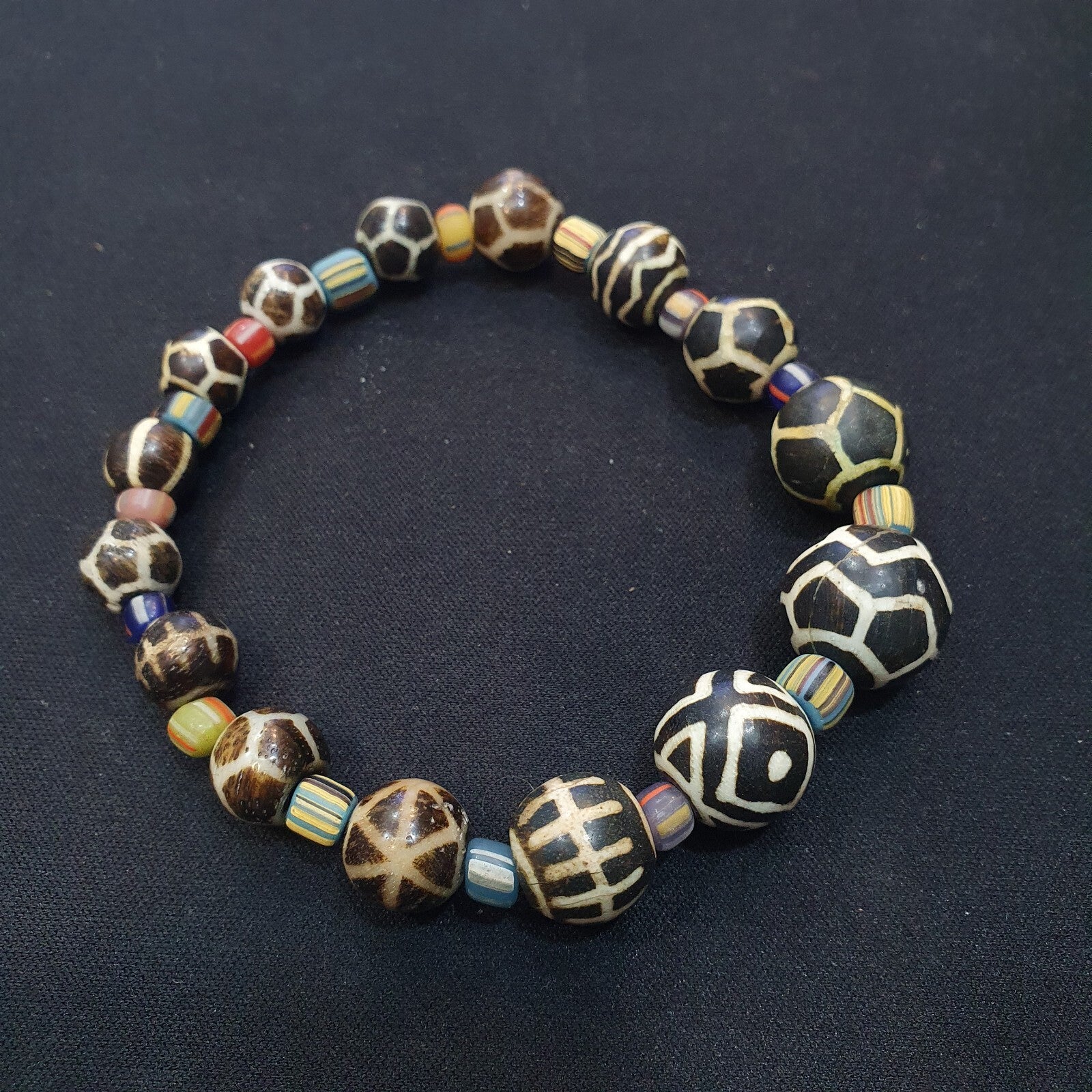 South Asian Old Pumtek pyu beads petrified Wood Stone beads Bracelet