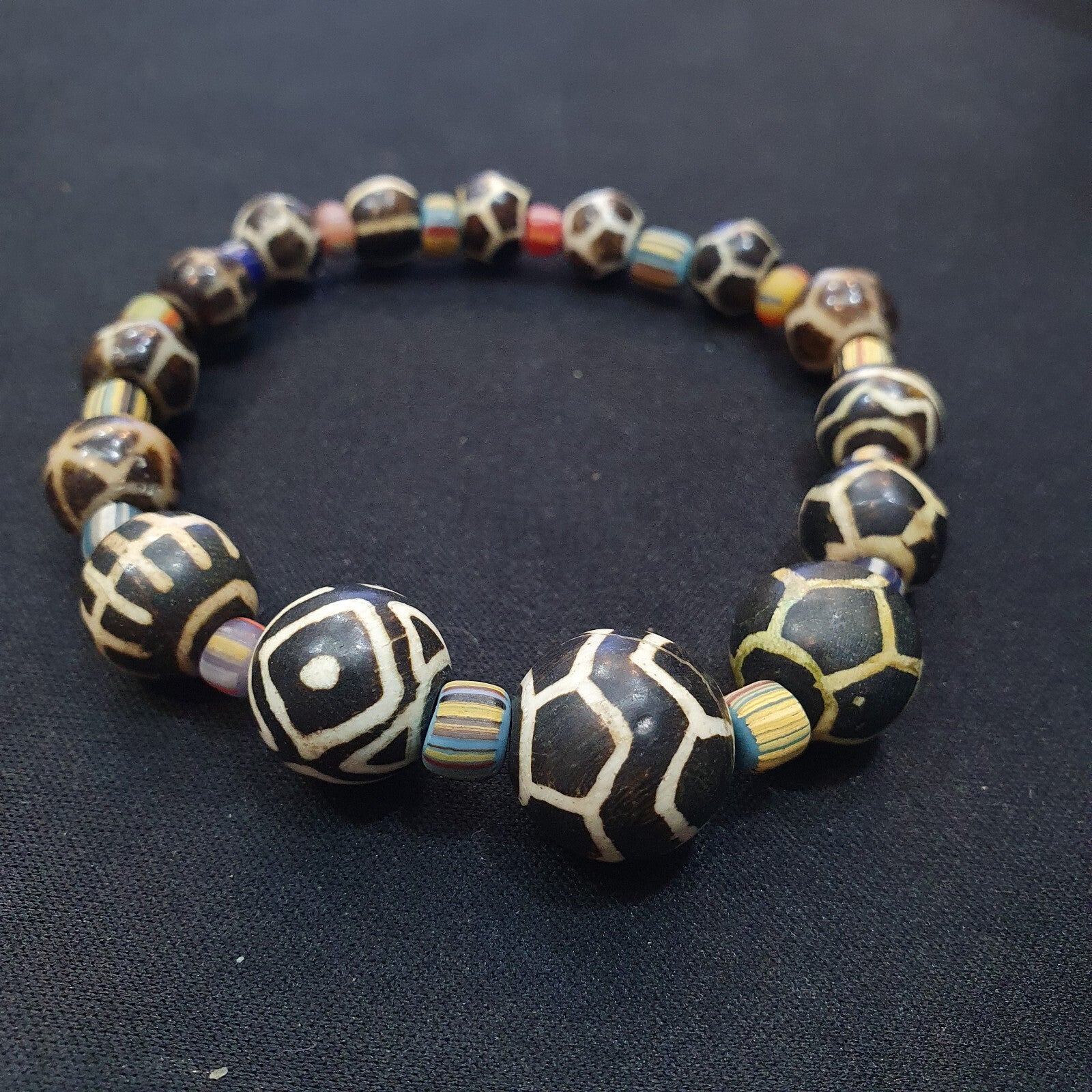 South Asian Old Pumtek pyu beads petrified Wood Stone beads Bracelet