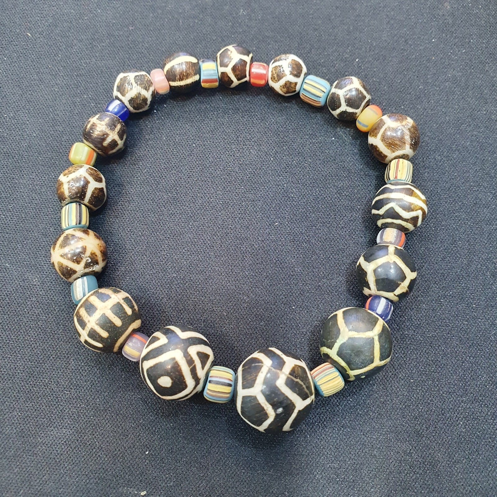 South Asian Old Pumtek pyu beads petrified Wood Stone beads Bracelet