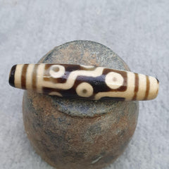 9 eyes unique pattern himalayan tibetan agate dzi bead amulet lucky charm bead