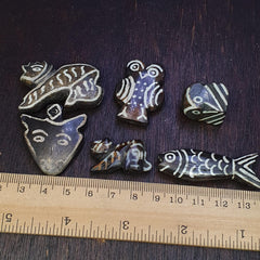 Lot 6 south asian burmese old pyu pumtek animal figurine stone beads pendants