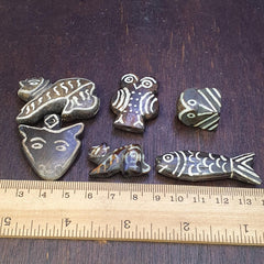 Lot 6 south asian burmese old pyu pumtek animal figurine stone beads pendants