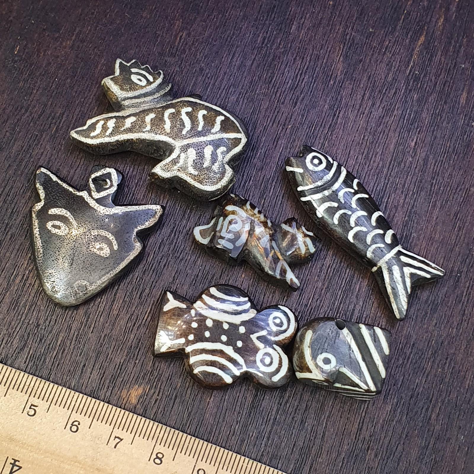 Lot 6 south asian burmese old pyu pumtek animal figurine stone beads pendants