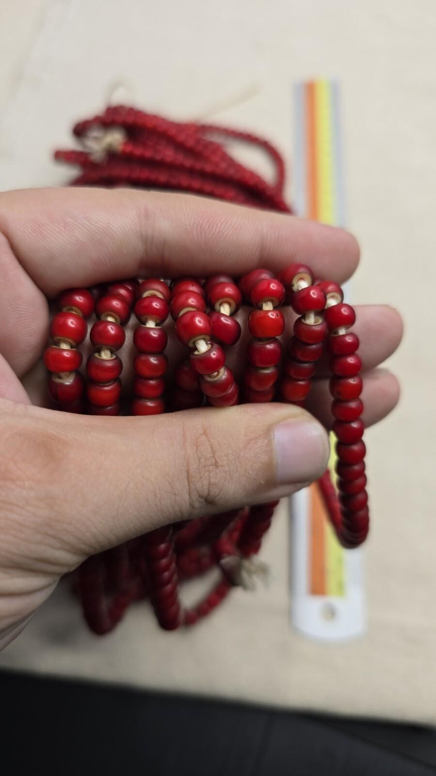 7-8mm antique venetian white heart trade beads long strand