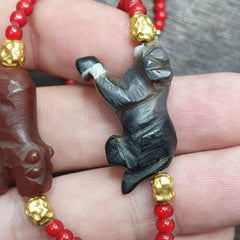 Antique sulemani agate animals venetian whiteheart beads necklace bracelet