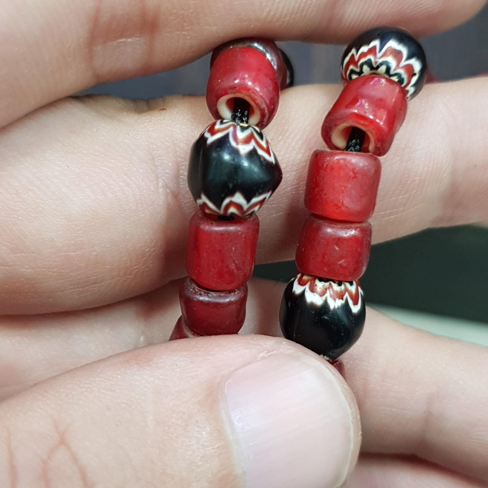 Venetian Whiteheart Chevron Bead Necklace: Amethyst Turquoise Pendant