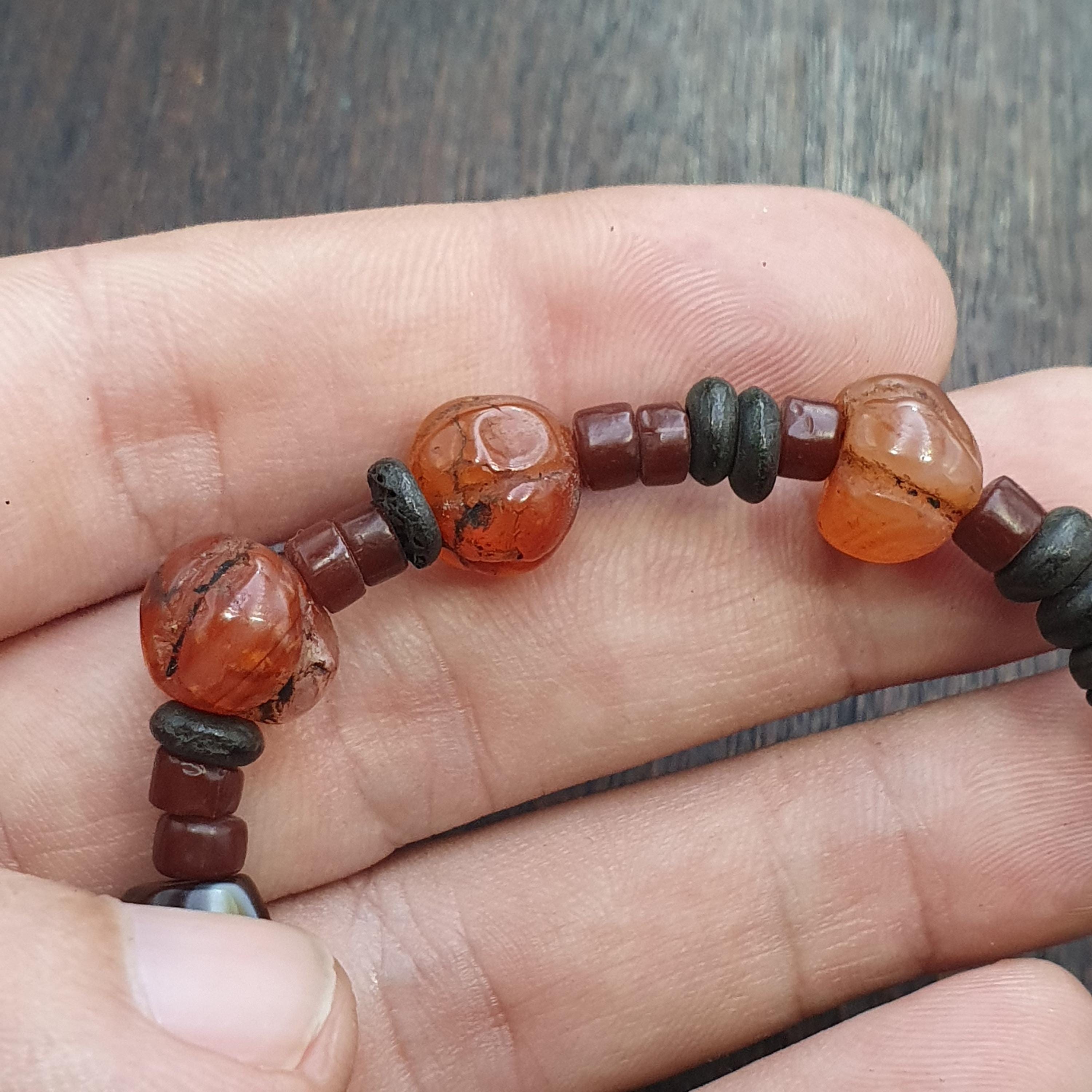 Old african yemeni soleimani carnelian beaded bracelet