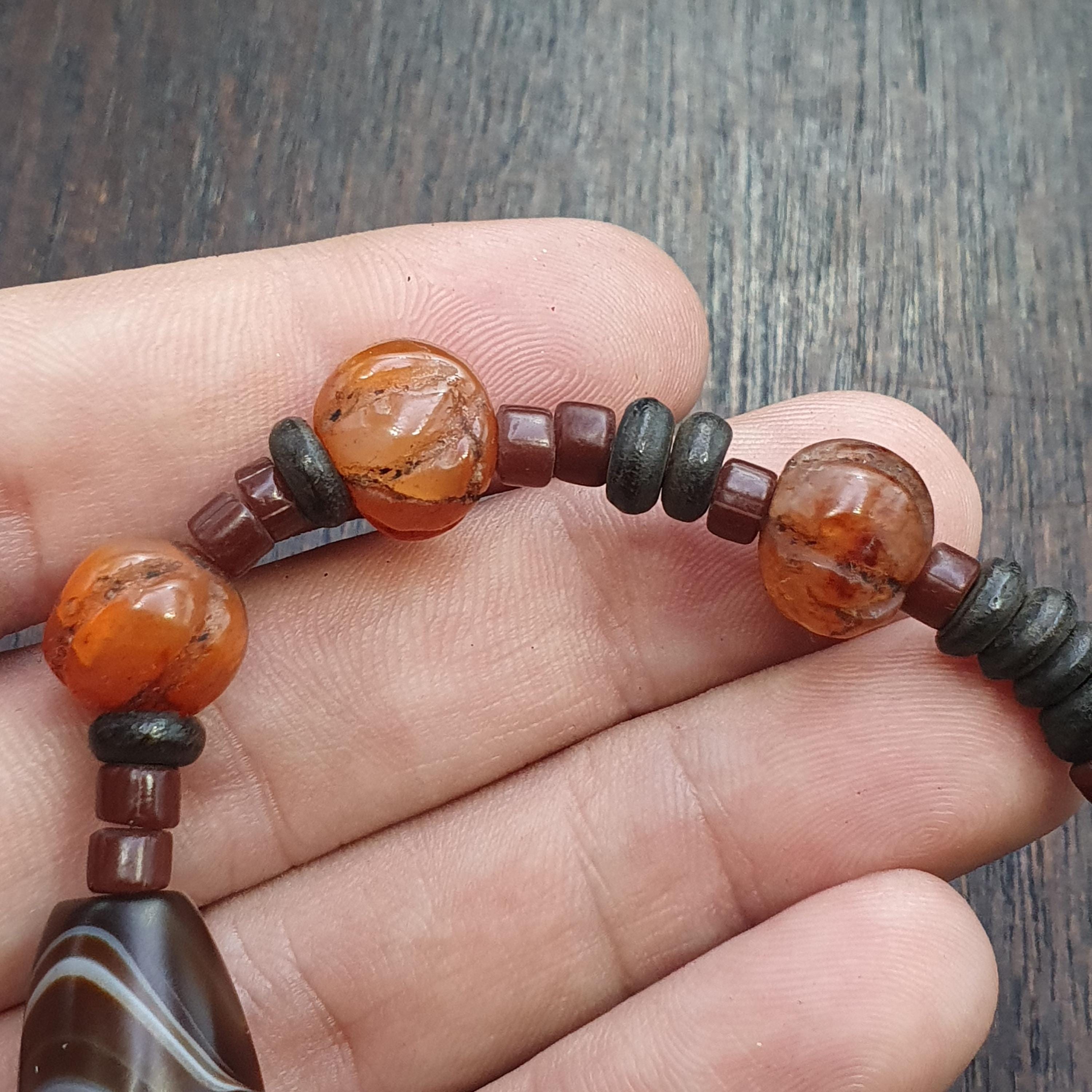 Old african yemeni soleimani carnelian beaded bracelet
