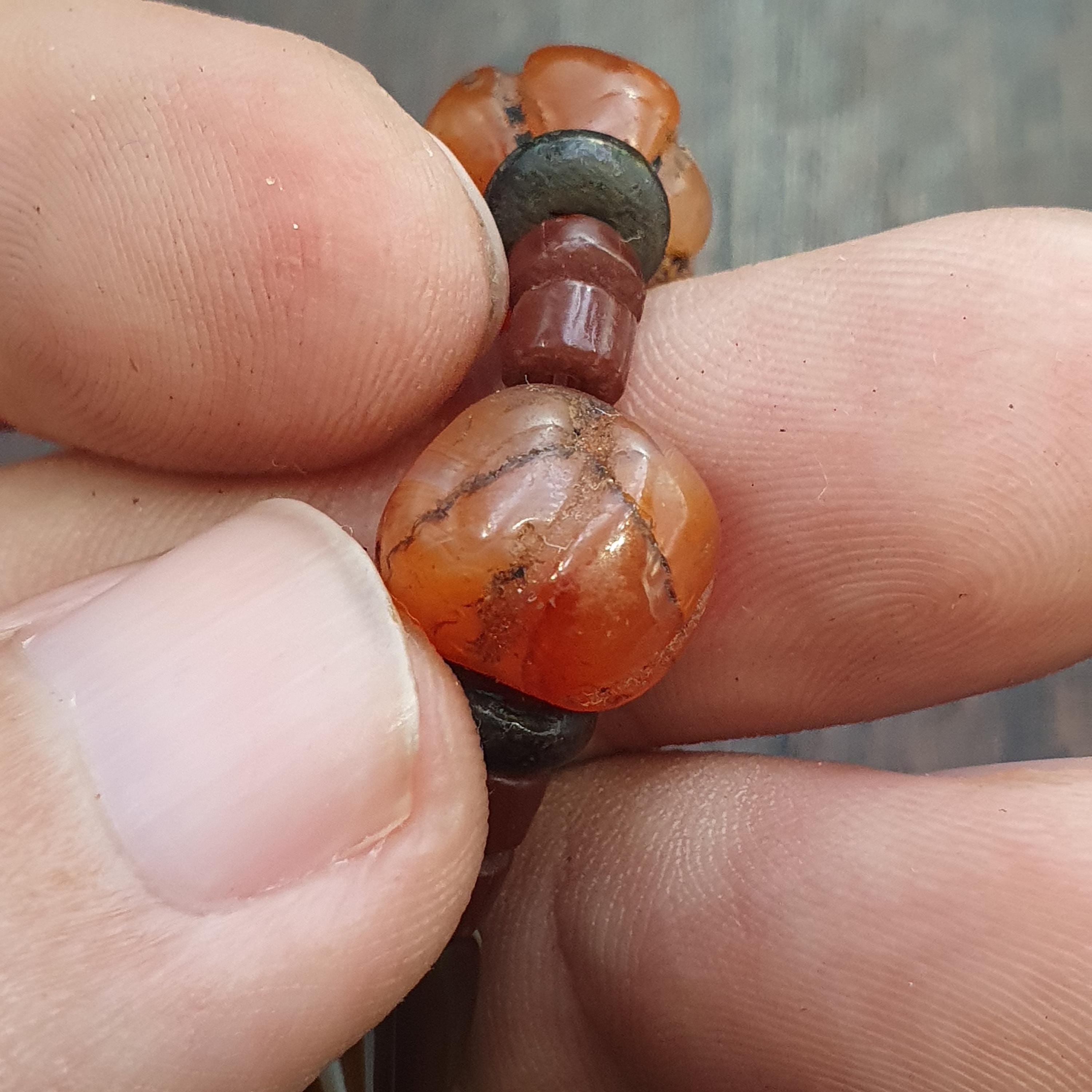 Old african yemeni soleimani carnelian beaded bracelet
