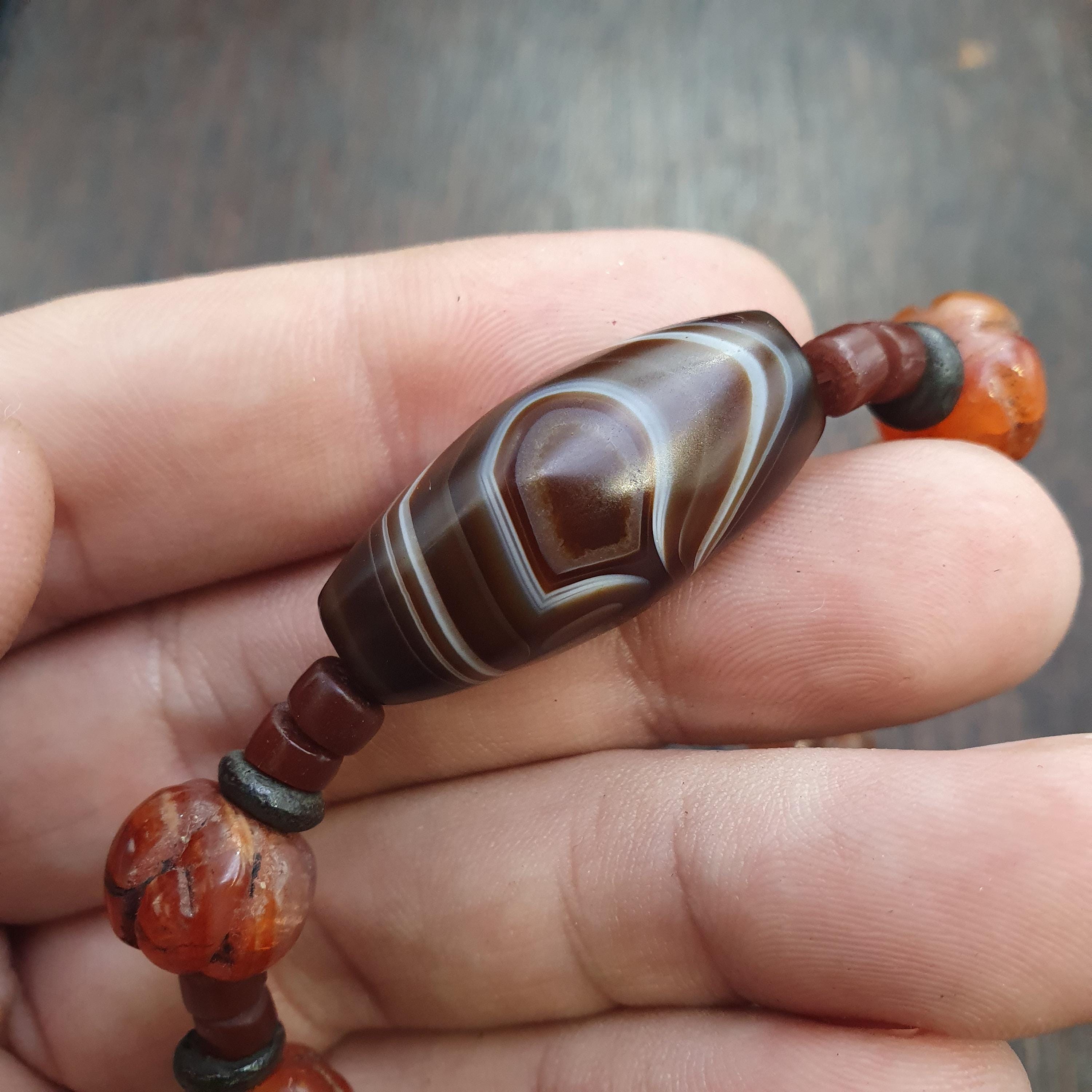 Old african yemeni soleimani carnelian beaded bracelet