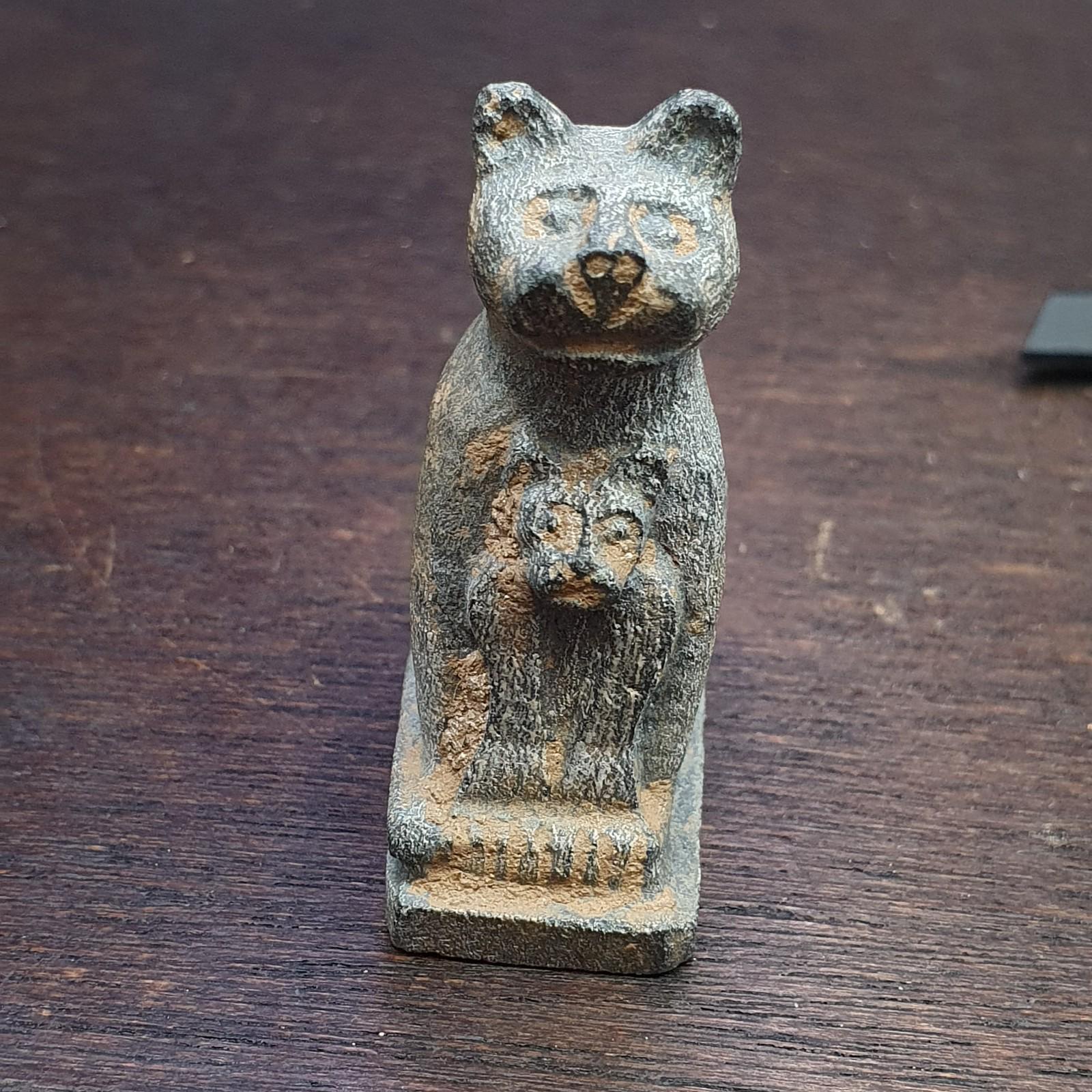 Antique stone animal figurine mysterious cats animals bead amulet