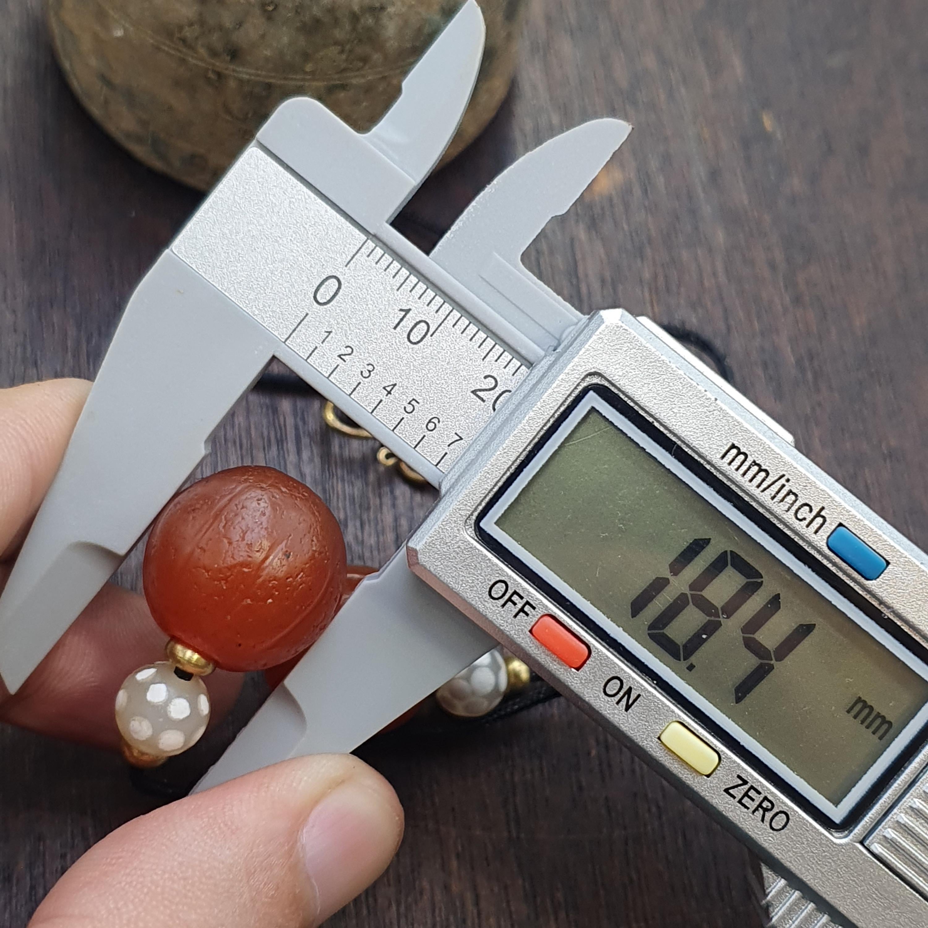 2 old himalayan red agate carnelian melon shape beads 18mm rd-r2