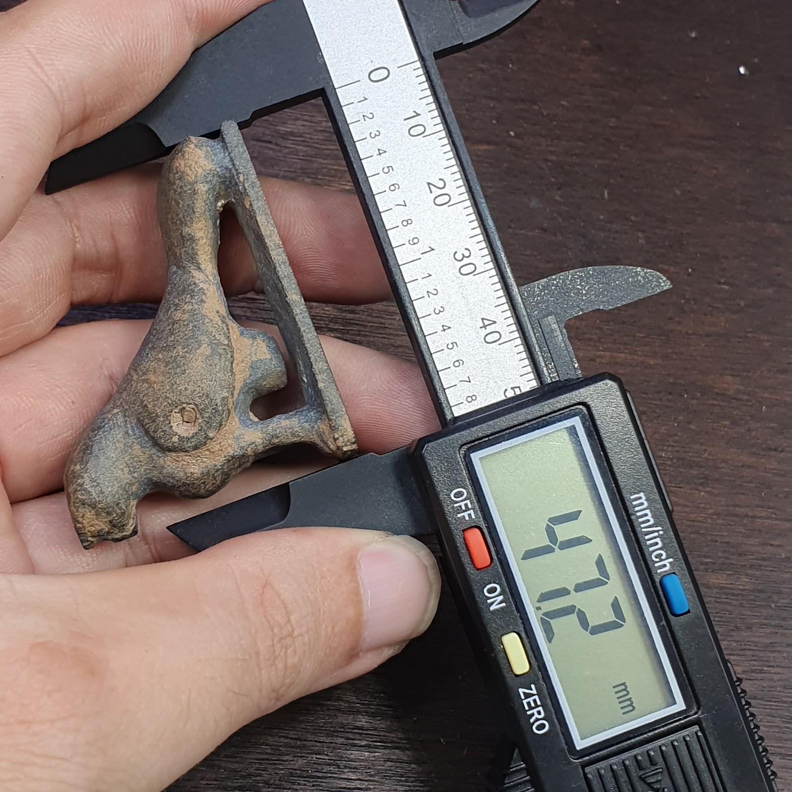 Antique stone animal figurine mysterious bird bead amulet