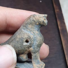 Antique stone animal figurine mysterious bird bead amulet