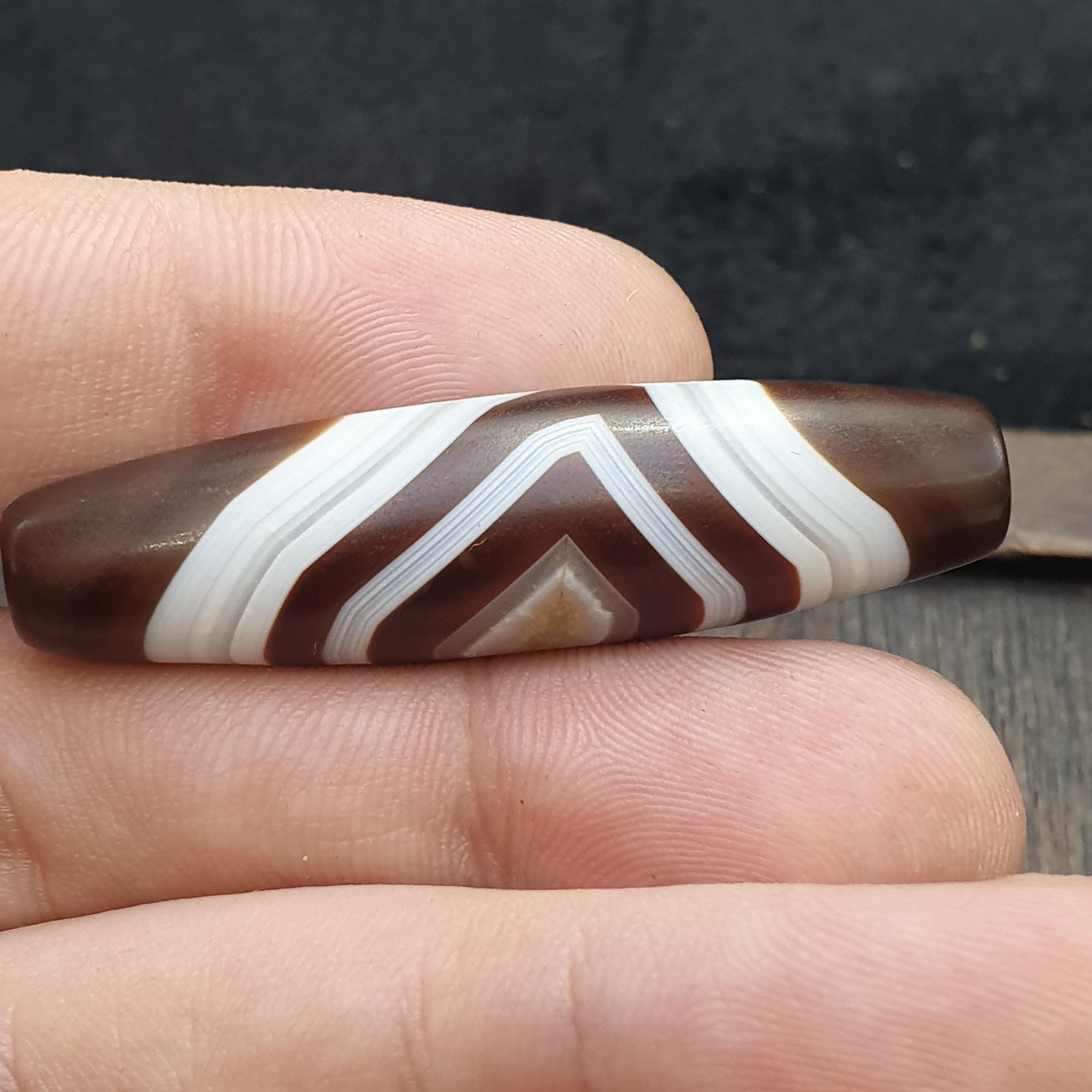 Himalayan tibetan agate suleimani bead natural crystal eye pattern agate