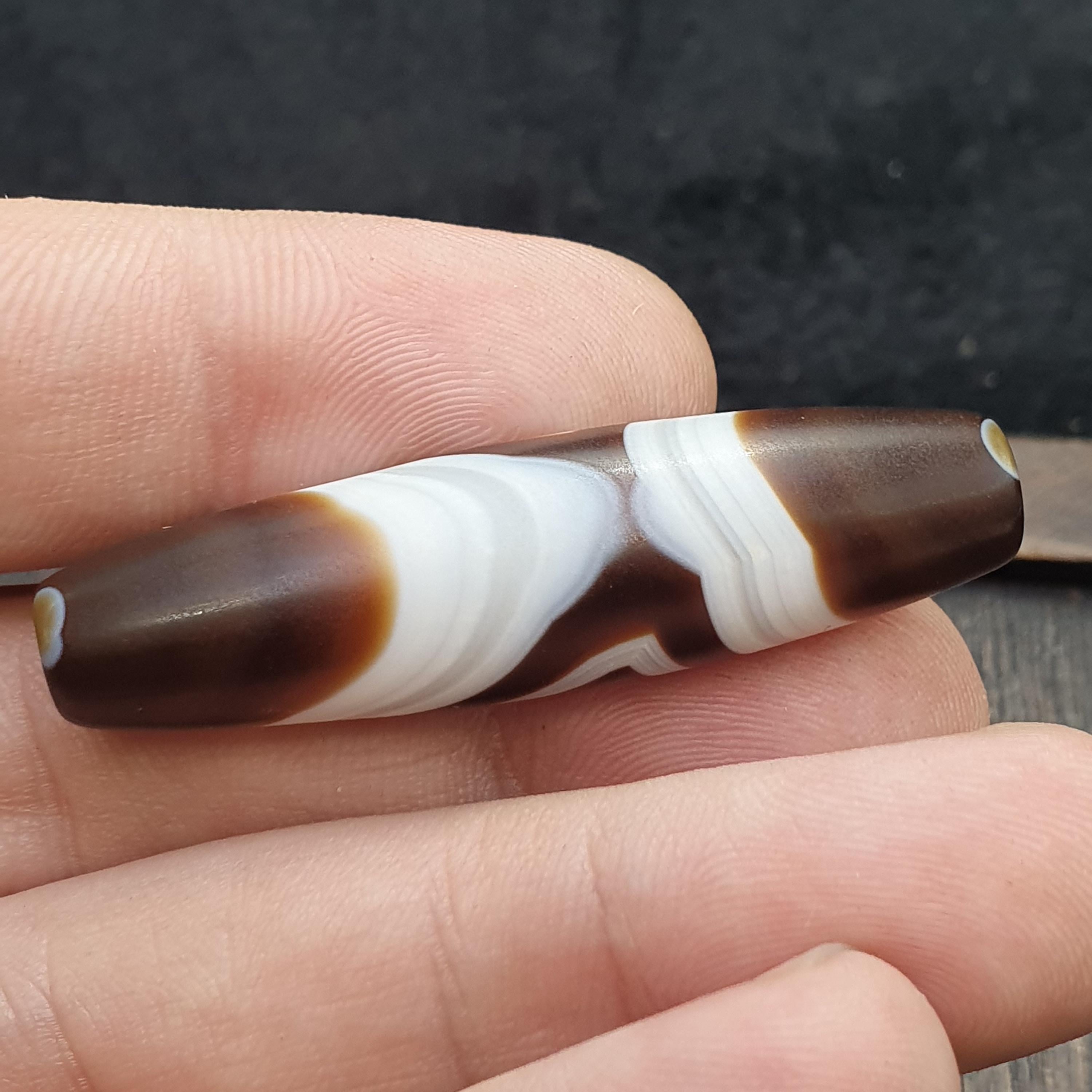 Himalayan tibetan agate suleimani bead natural crystal eye pattern agate