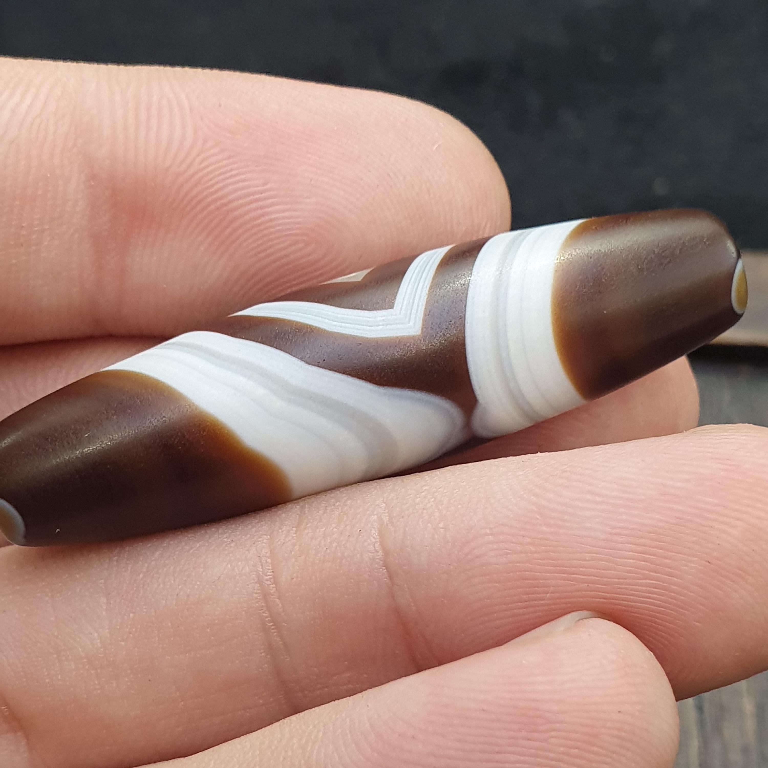 Himalayan tibetan agate suleimani bead natural crystal eye pattern agate