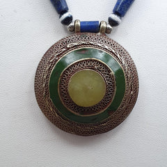 Lapis Lazuli Necklace with Tiny Turquoise & Glass Seed Beads – Afghanistan Gemstone Jewelry Gift