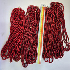 5mm-5.5mm antique venetian cranberry red white heart trade beads strands