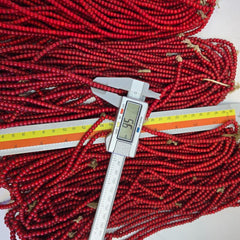 5mm-5.5mm antique venetian cranberry red white heart trade beads strands