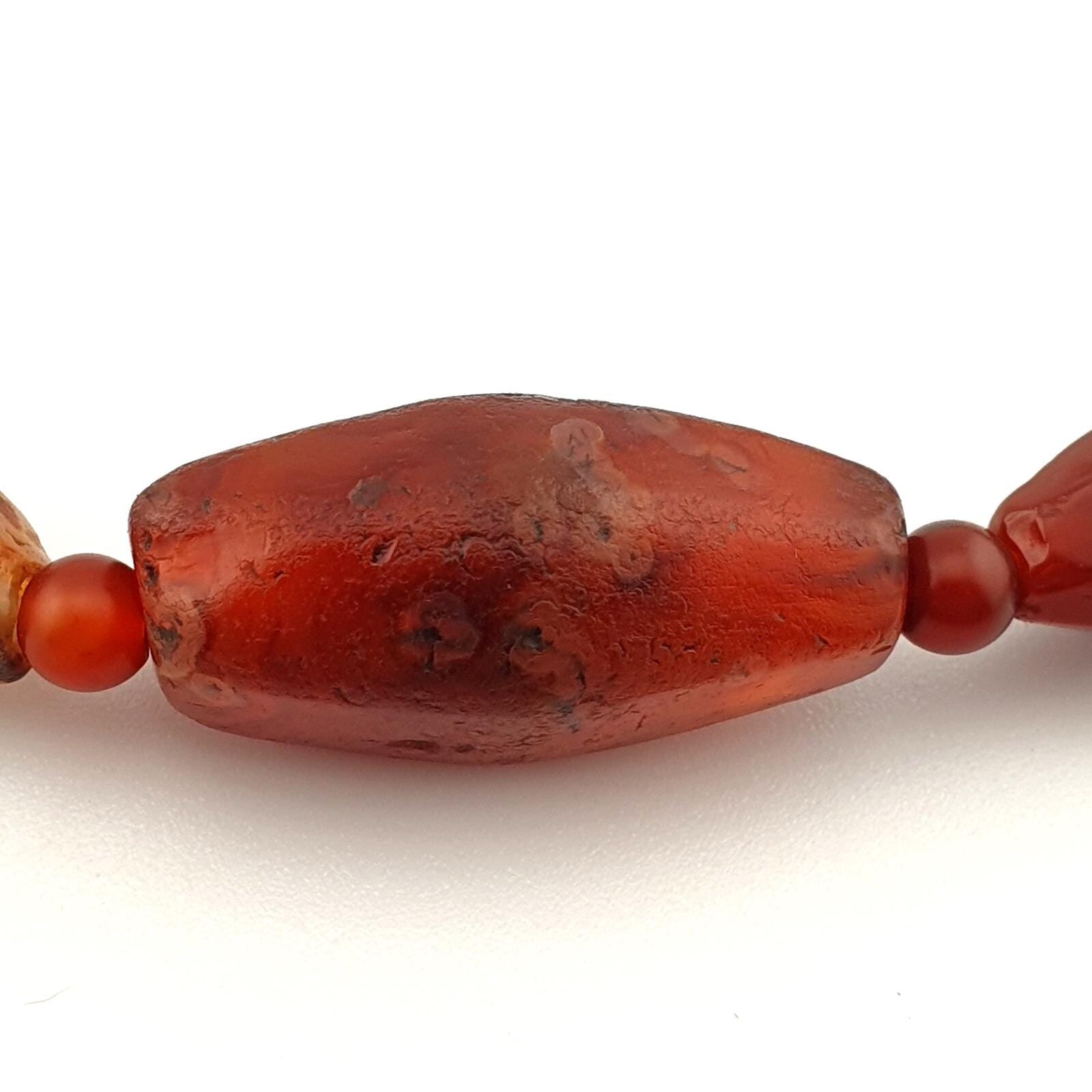Antique african middle eastern carnelian yemeni agate beaded bracelet