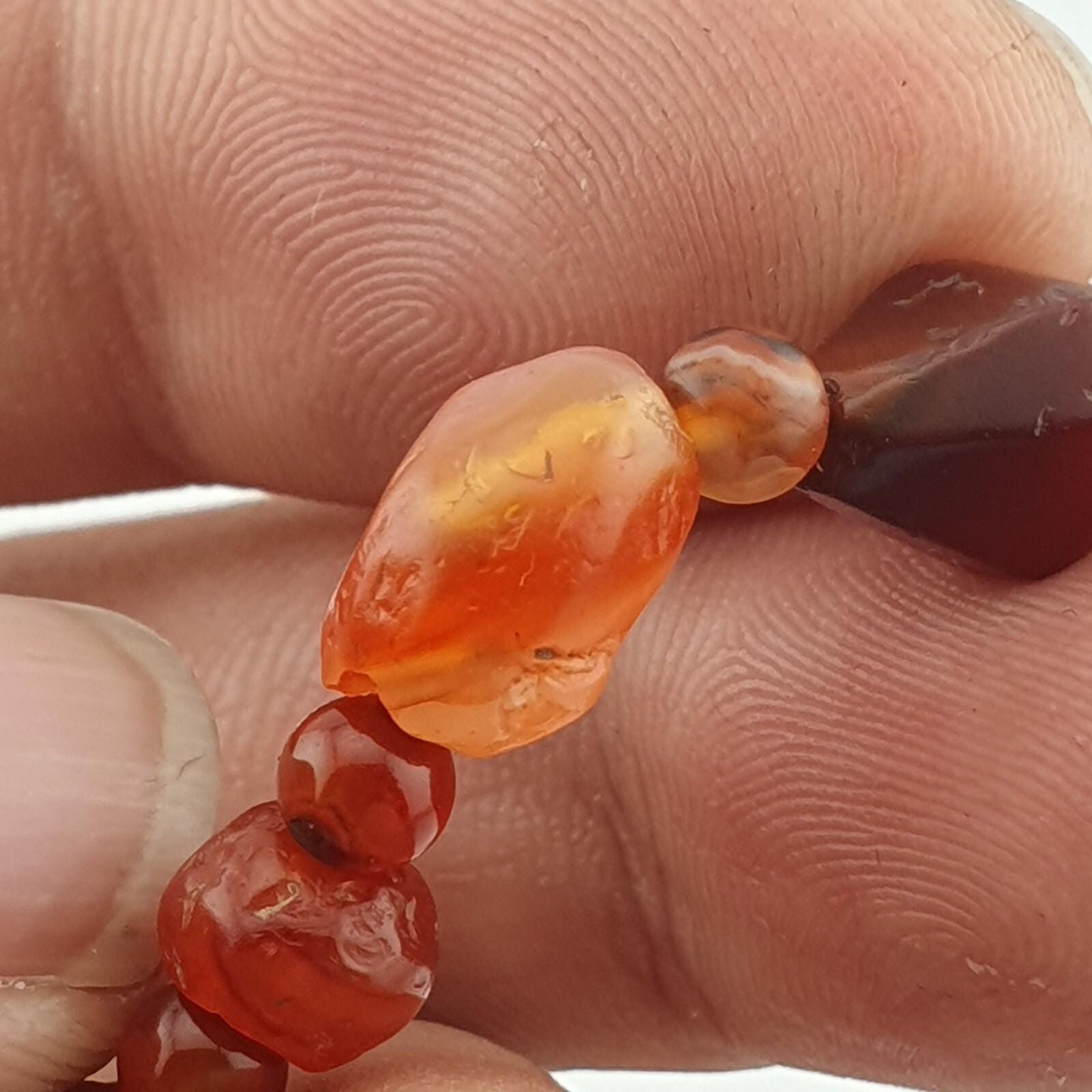 Antique african middle eastern carnelian yemeni agate beaded bracelet