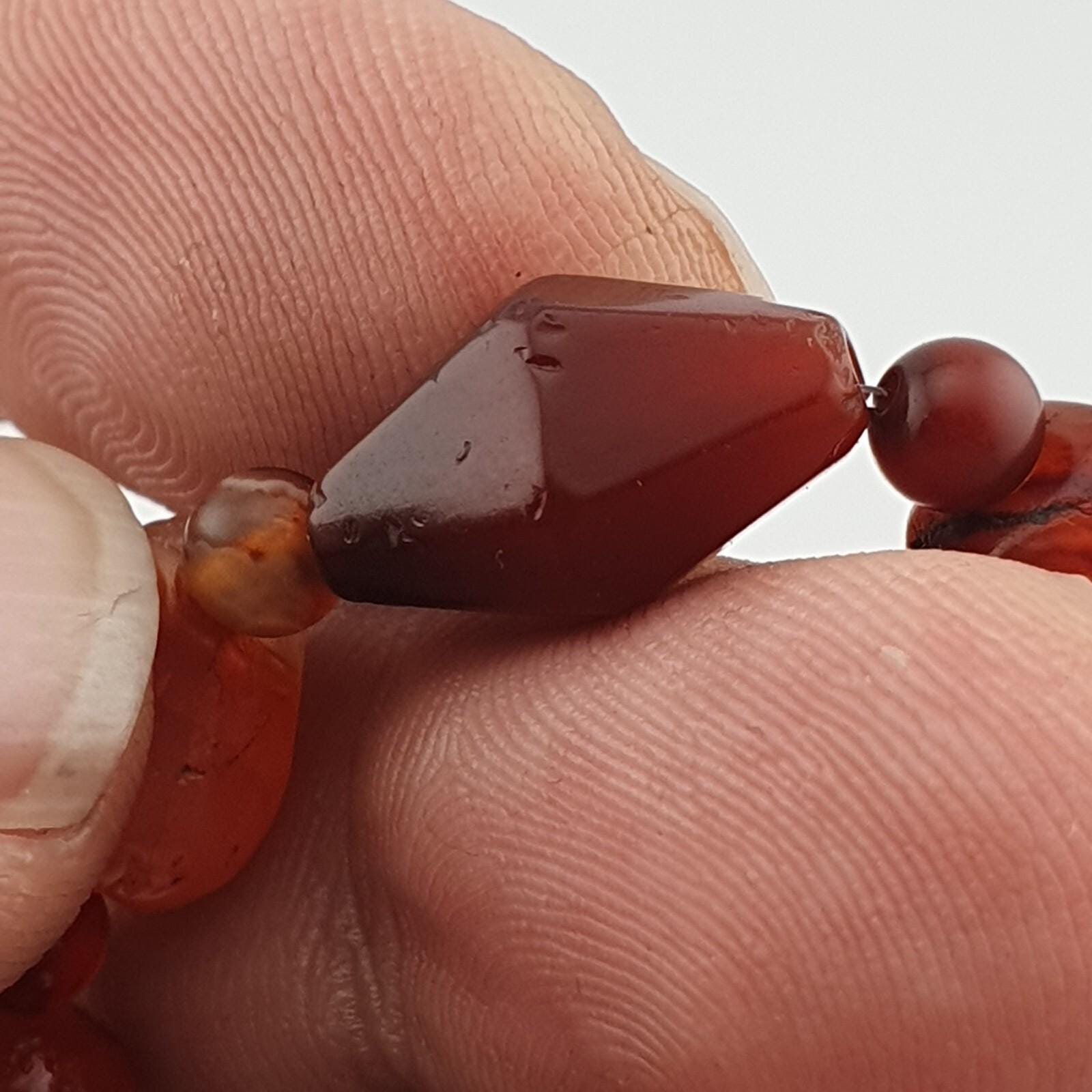 Antique african middle eastern carnelian yemeni agate beaded bracelet