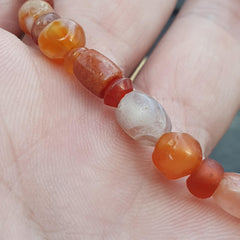 Ancient antique agate carnelian beads beaded bracelet #jn-br4