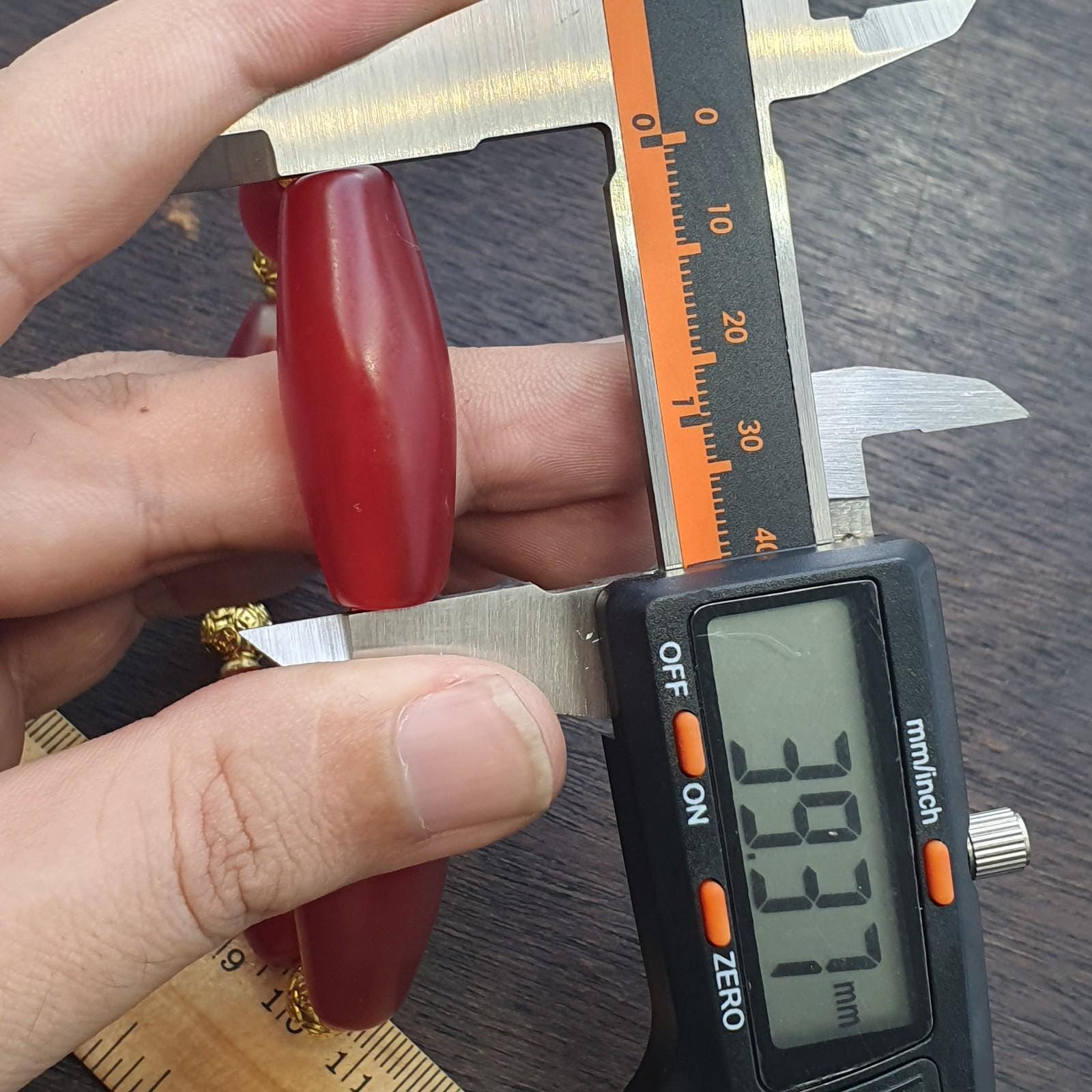 Vintage himalayan red agate bracelet – tibetan carnelian beads,