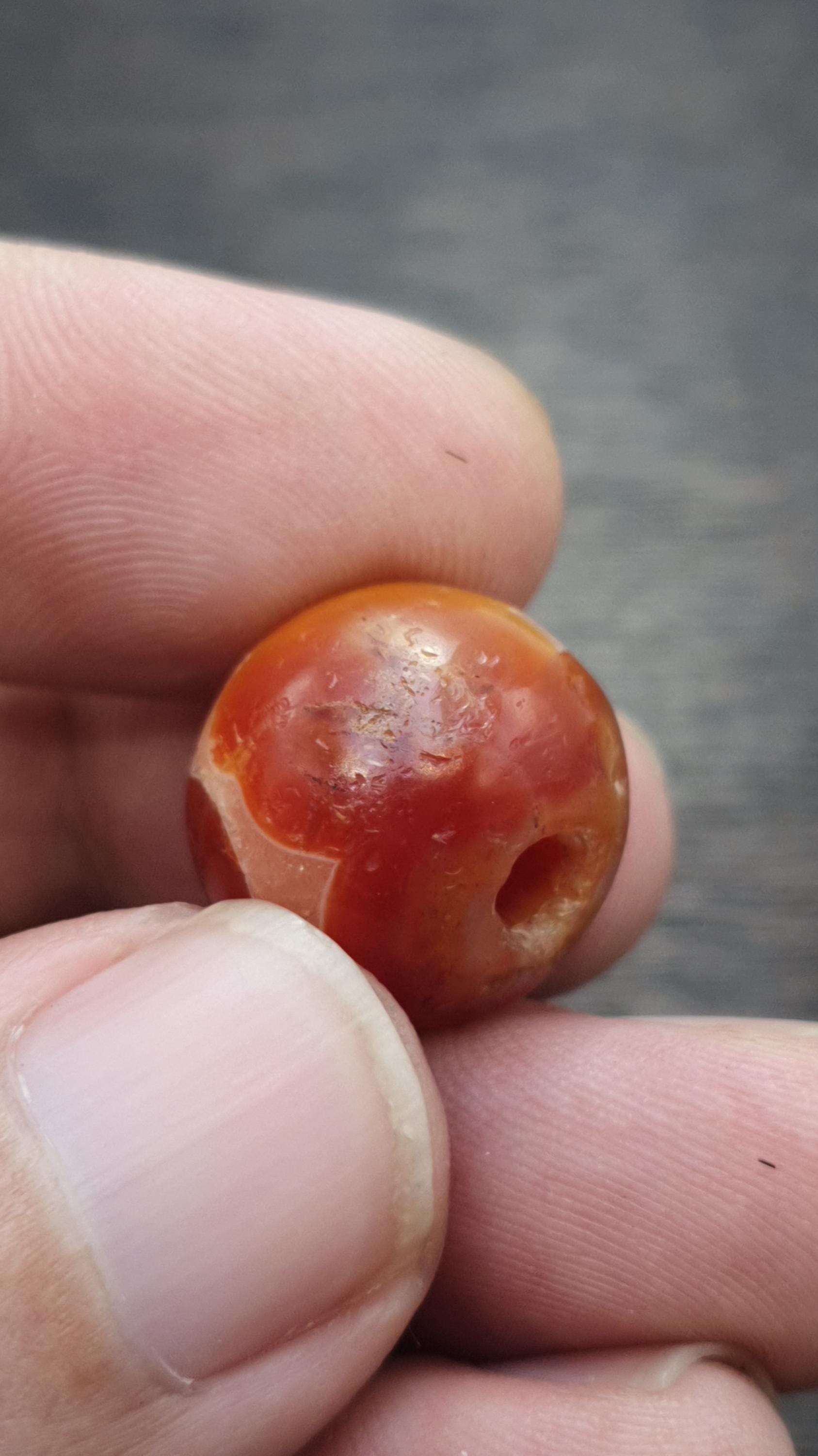 Ancient old crystalized agate antique himalayan indo tibetan eye suleimany bead