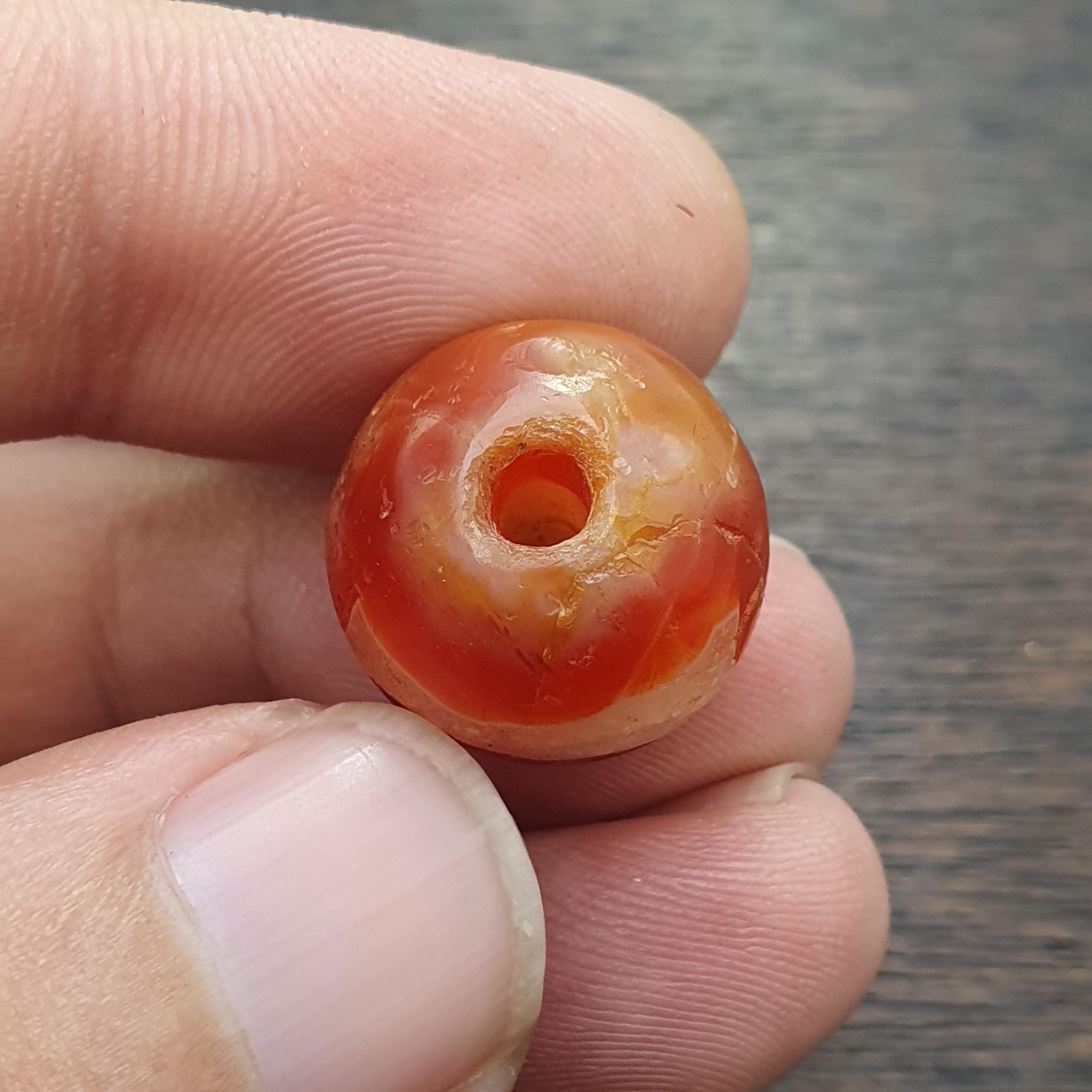 Ancient old crystalized agate antique himalayan indo tibetan eye suleimany bead