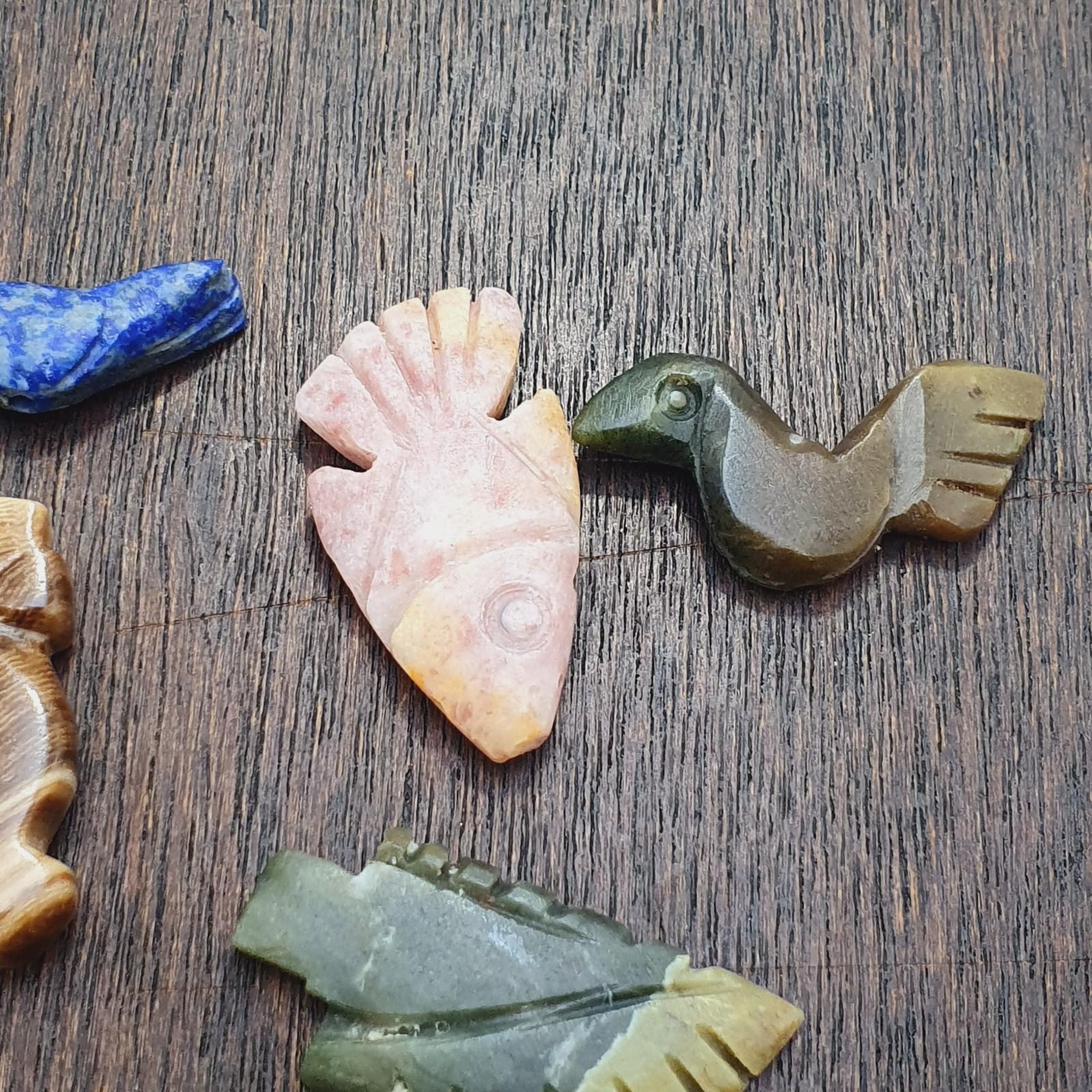 11 pcs vintage lapis lazuli, jade crystal amazonite stone amulets pendants