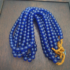 Vintage old african style blue glass beads 10mm beads strand