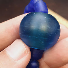 Antique African Blue Glass Beaded Necklace