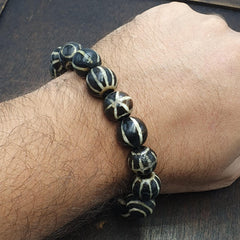 Burmese Pumtek Bead Bracelet, Ancient Tribal Jewelry