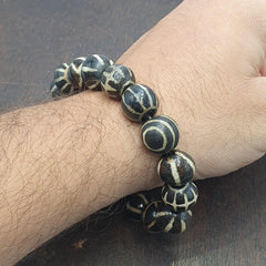 Burmese Pumtek Bead Bracelet, Ancient Tribal Jewelry