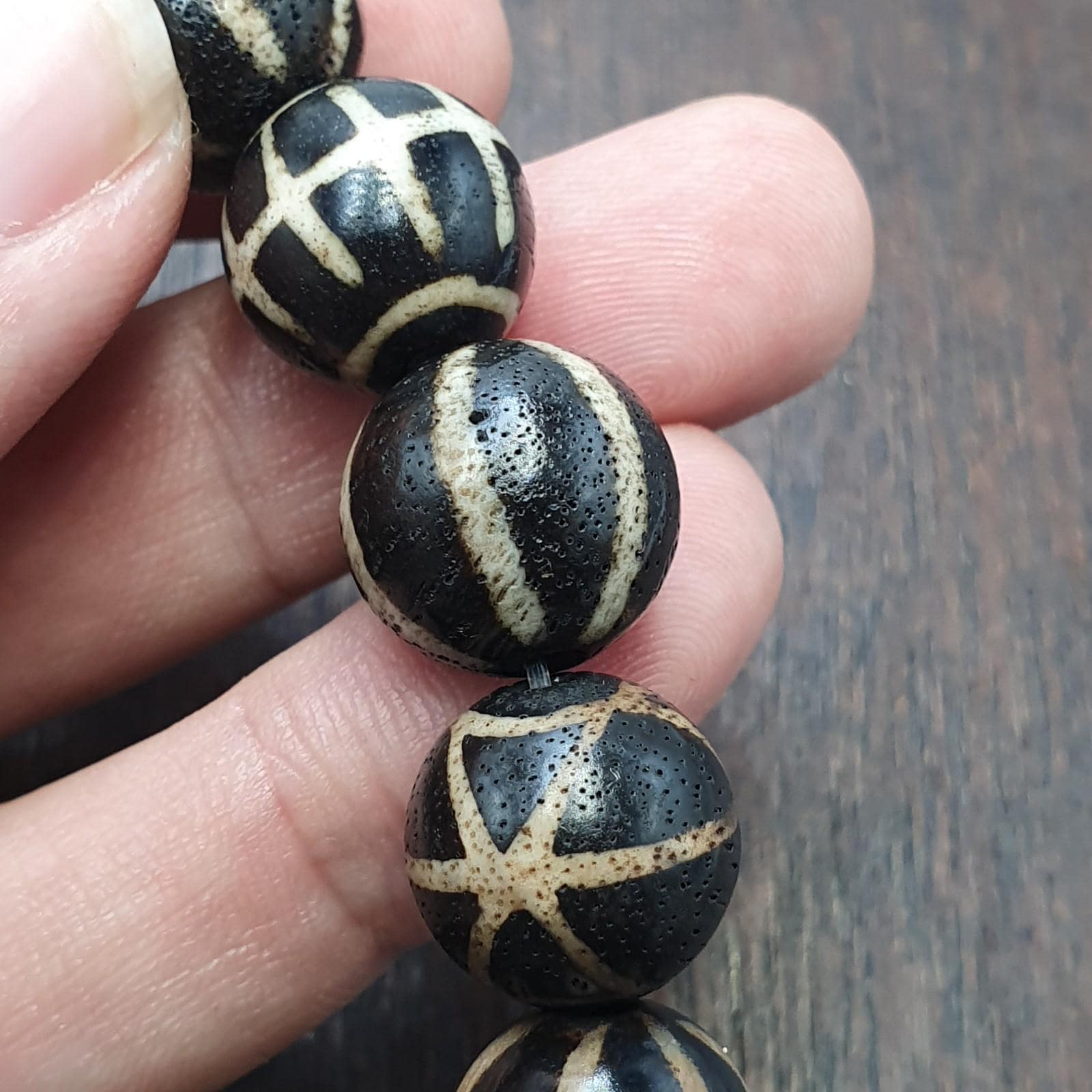 Burmese Pumtek Bead Bracelet, Ancient Tribal Jewelry