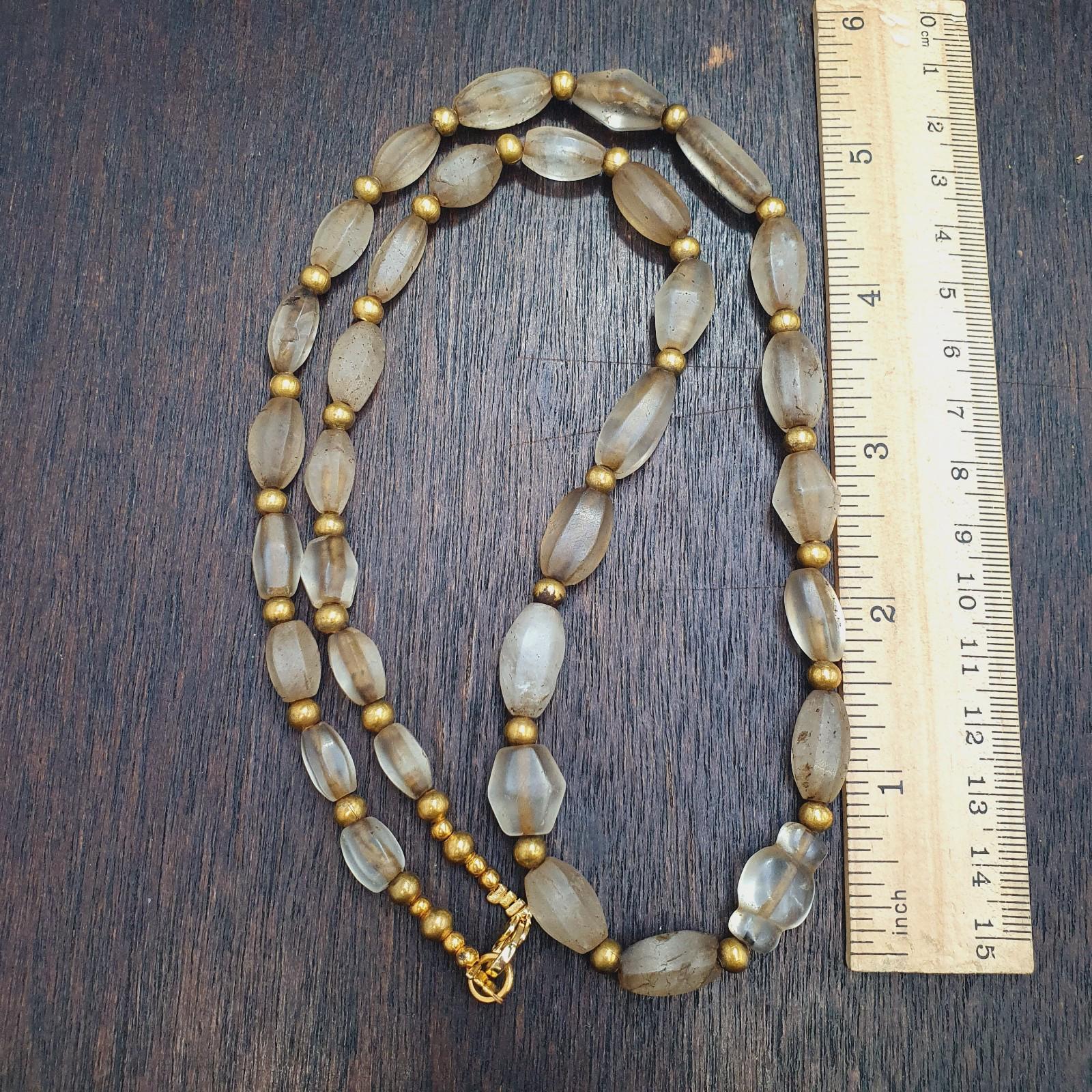 Tibetan antique himalayan crystal quartz rosary necklace spiritual healing beads