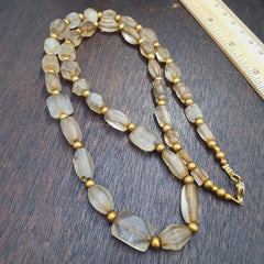 Old himalayan quartz prayer beads necklace healing crystal for meditation