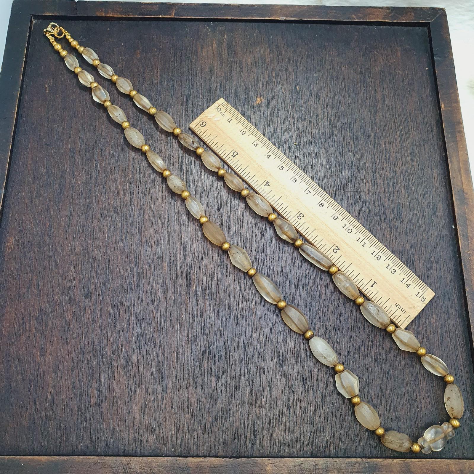 Tibetan antique himalayan crystal quartz rosary necklace spiritual healing beads