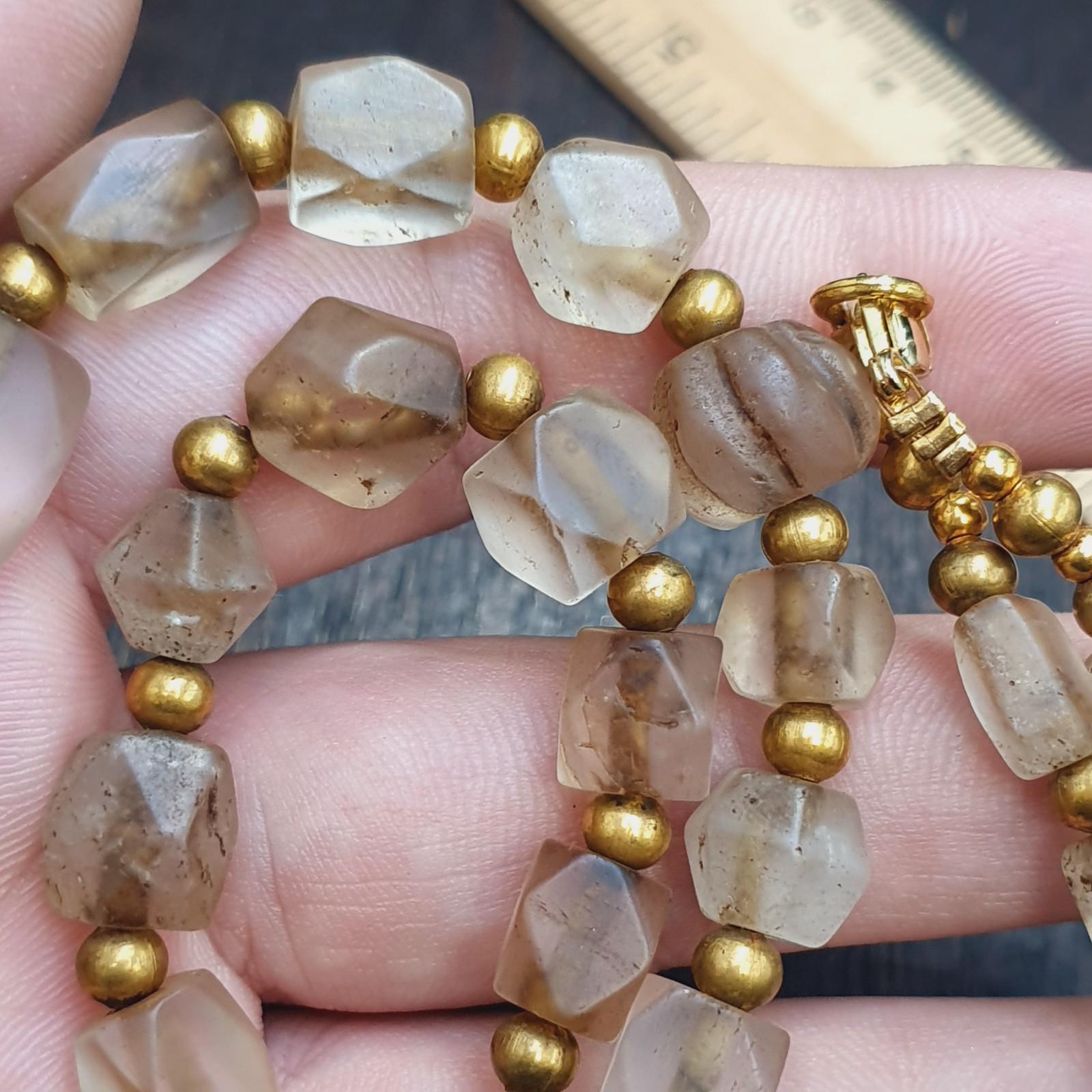 Old himalayan quartz prayer beads necklace healing crystal for meditation