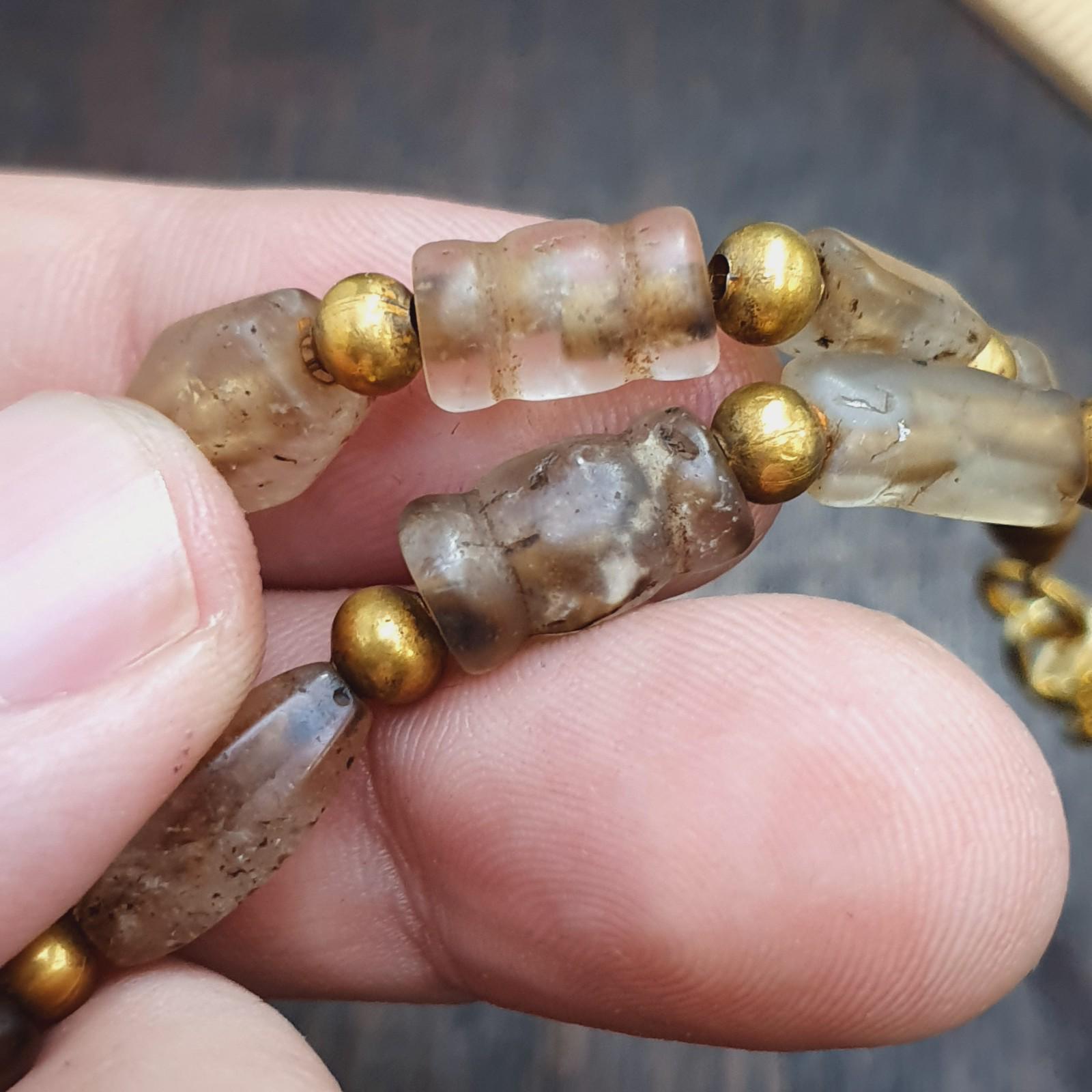 Old himalayan quartz prayer beads necklace healing crystal for meditation