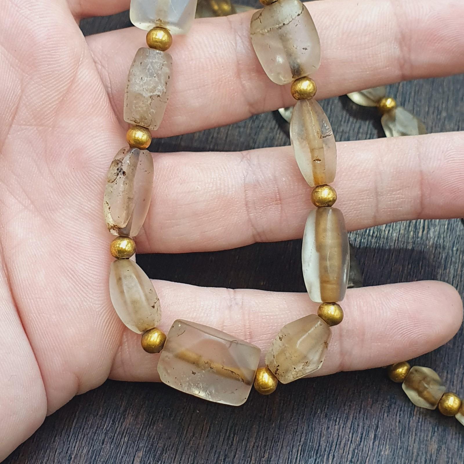 Old himalayan quartz prayer beads necklace healing crystal for meditation